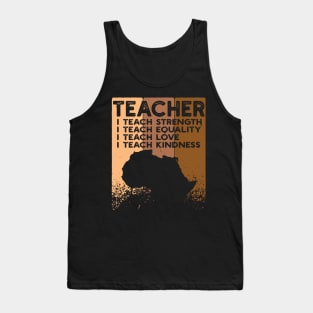 teacherBlack Women Teacher Afro Retro Black History Month Tank Top